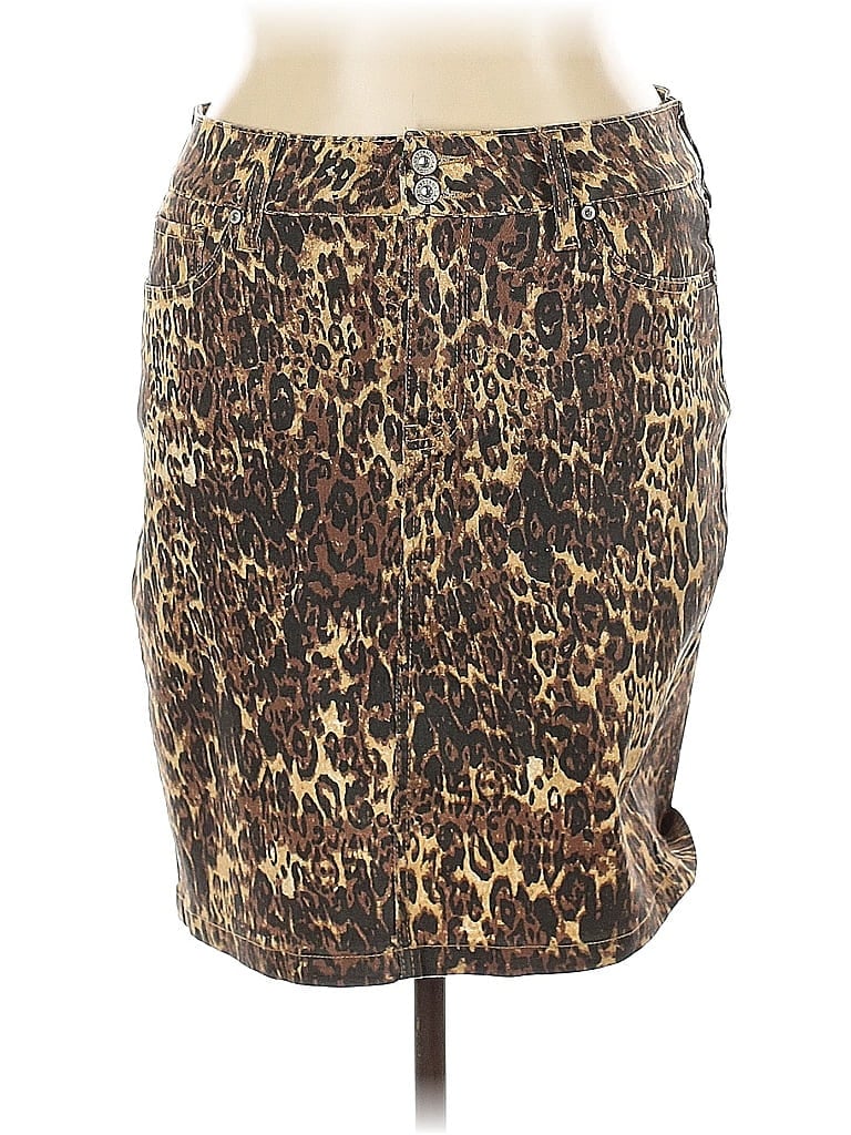 Pre-owned Hydraulic Faux Leather Skirt In Brown