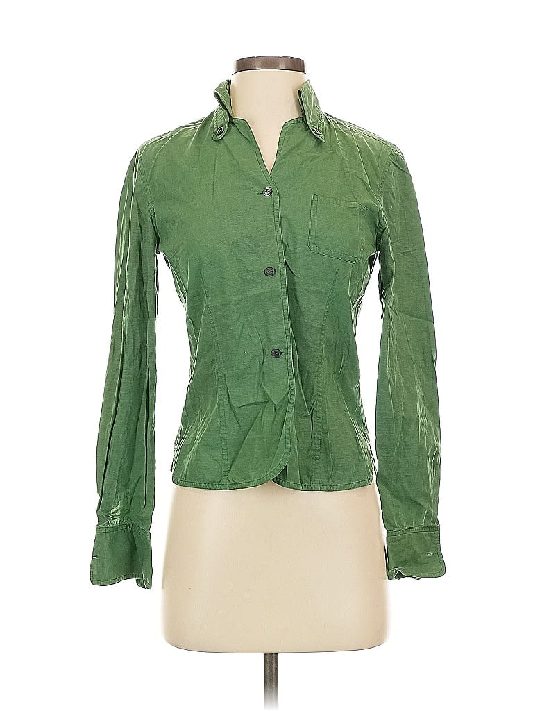 Armani Exchange 100% Cotton Green Long Sleeve Blouse Size S - photo 1