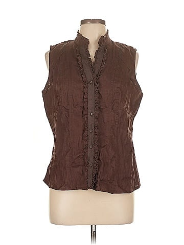 Carole Little Sleeveless Button-Down Shirt (view 1)