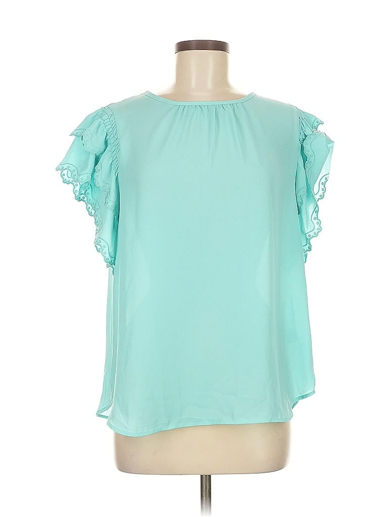Pre-owned Aryeh Short Sleeve Blouse In Blue