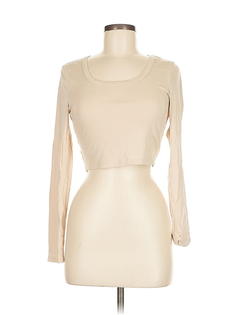 Pre-owned Shein Long Sleeve Top Ivory Boatneck Tops In White