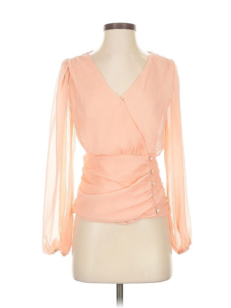 Pre-owned Asos Design Long Sleeve Blouse In Orange
