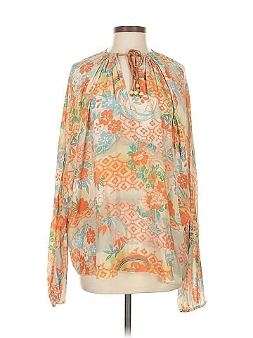 Elizabeth and James Long Sleeve Silk Top (view 1)