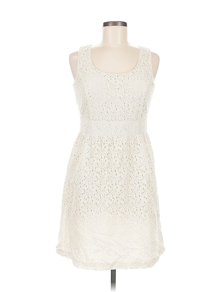 Pre-owned Ann Taylor Loft Outlet Casual Dress In White