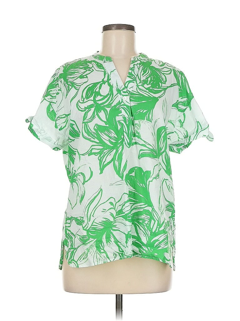 Click to view more detailed imagery on our partner's website Pre-owned Counterparts Short Sleeve Blouse In Green