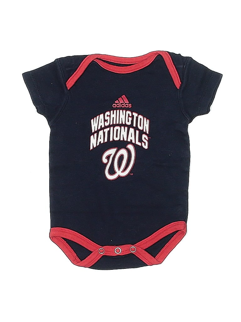 Click to view more detailed imagery on our partner's website Pre-owned Adidas Originals Babies' Short Sleeve Onesie In Blue