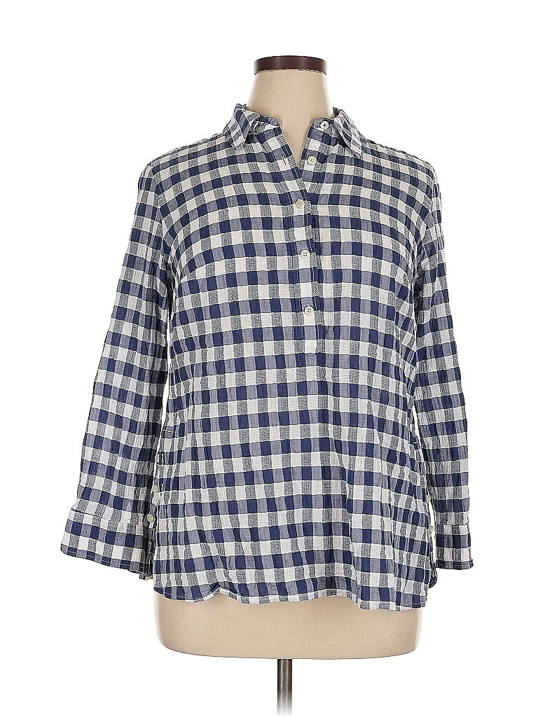 Click to view more detailed imagery on our partner's website Pre-owned Talbots 3/4 Sleeve Button Down Shirt In Blue