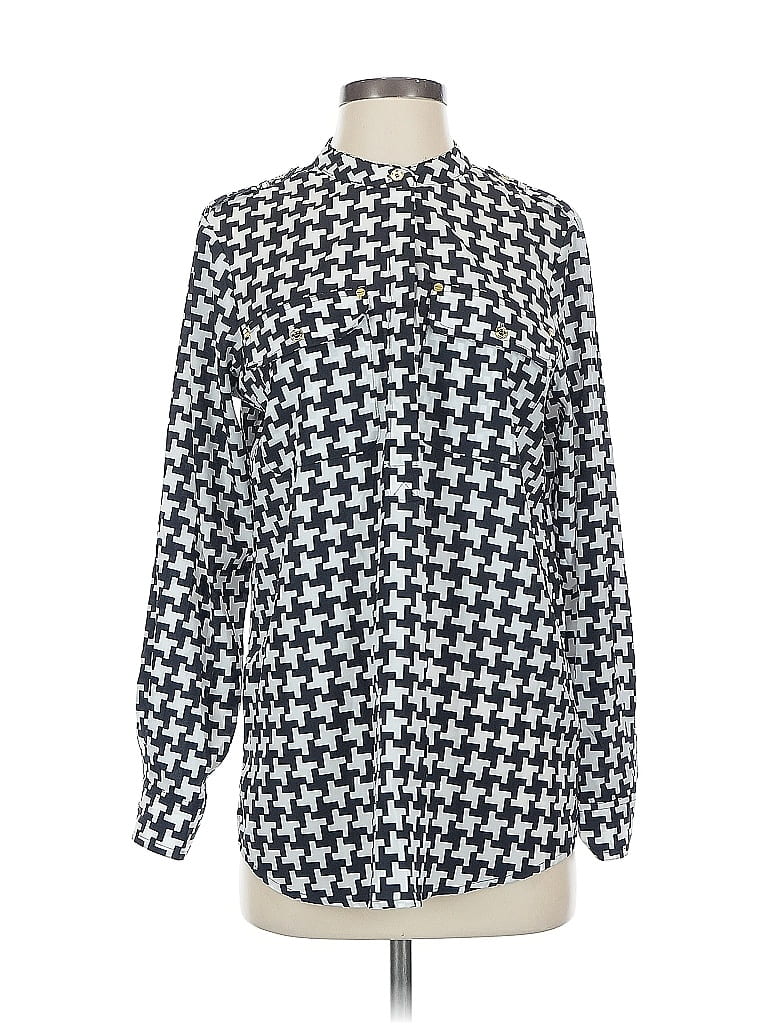 Pre-owned Michael Michael Kors Long Sleeve Blouse In Silver