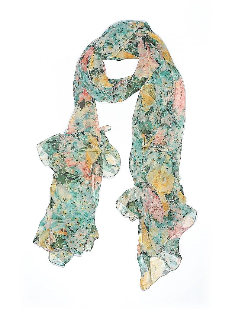 Unbranded Floral Teal Green Scarf One size - photo 1