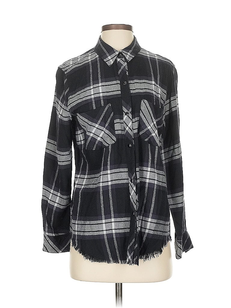 Pre-owned Rails Long Sleeve Button Down Shirt In Black