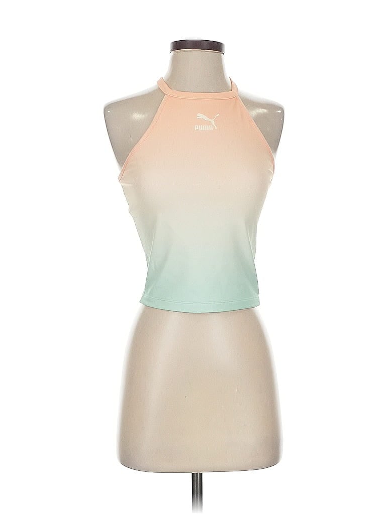 Pre-owned Puma Tank Top Green Halter Neckline Tops
