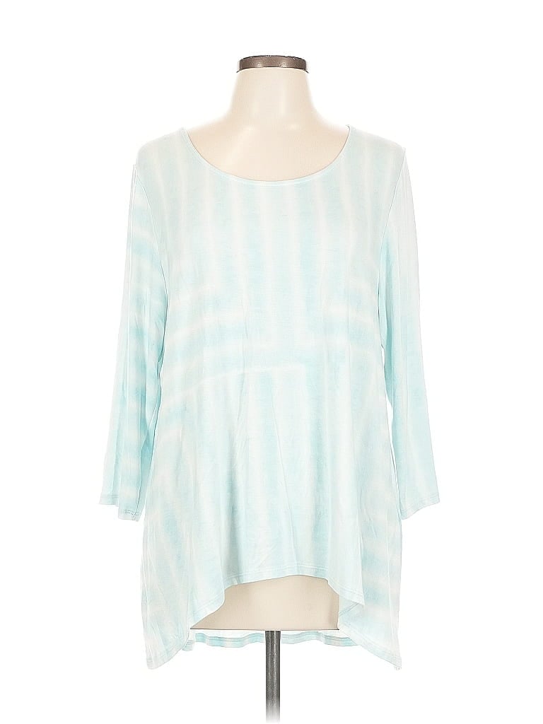 Pre-owned Chico's 3/4 Sleeve T-shirt In Blue