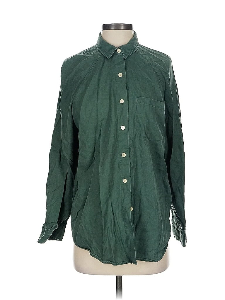 Pre-owned Universal Thread Long Sleeve Button Down Shirt In Green