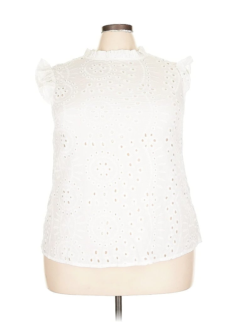Pre-owned Shein Curve Sleeveless Blouse In White