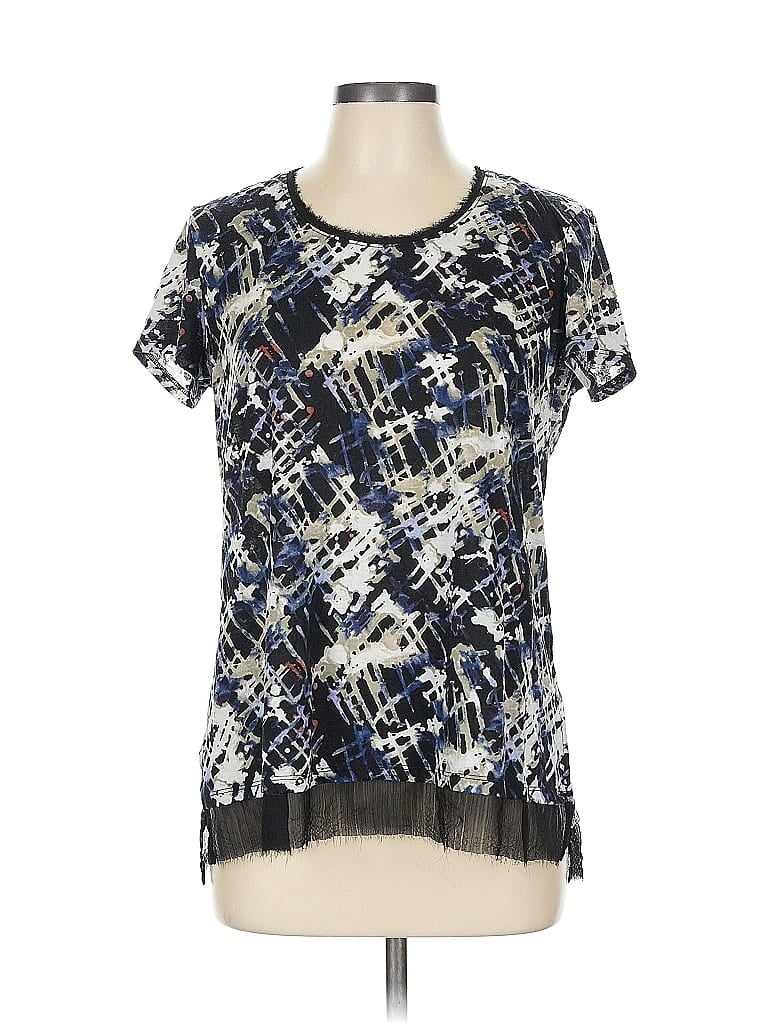 Pre-owned Simply Vera Vera Wang Short Sleeve Blouse In Black