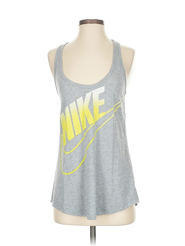 Pre-owned Nike Tank Top Gray Halter Neckline Tops
