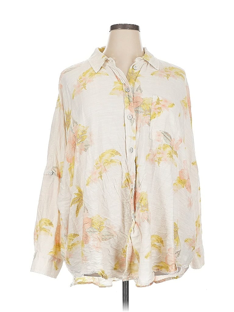 Pre-owned American Eagle Outfitters Long Sleeve Blouse In White