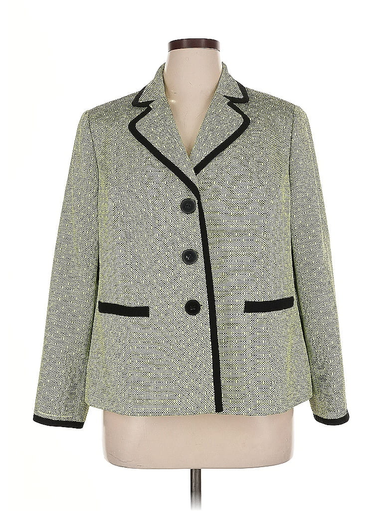 Jones Studio 100% Polyester Houndstooth Green Blazer Size 16 - photo 1