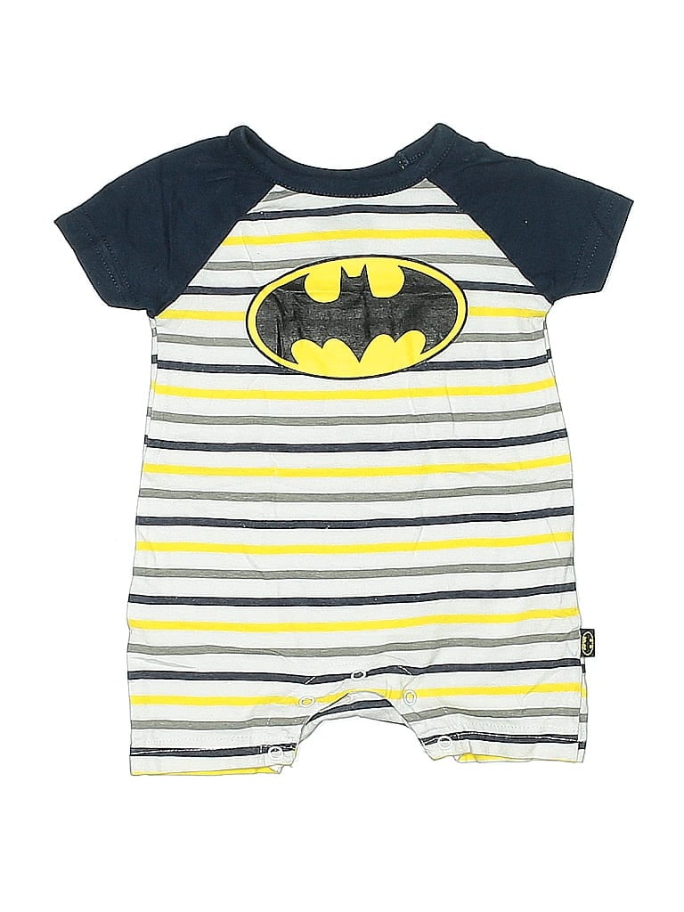 Pre-owned Batman Babies' Short Sleeve Onesie In Yellow