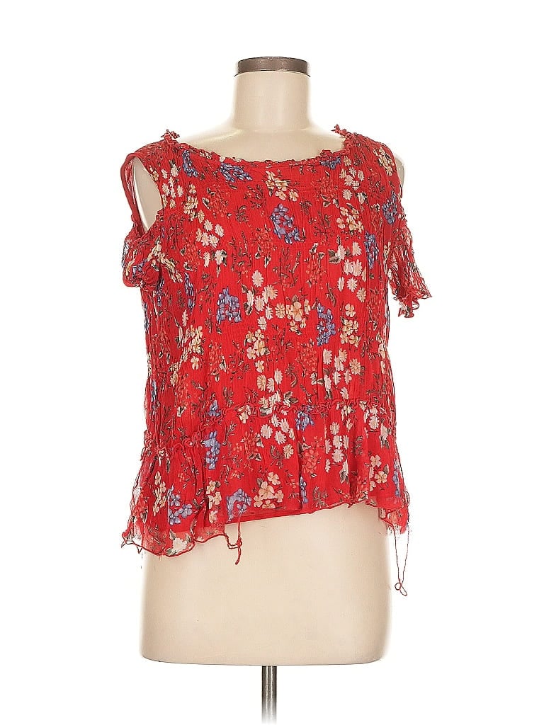 Pre-owned Zara Basic Sleeveless Blouse In Red