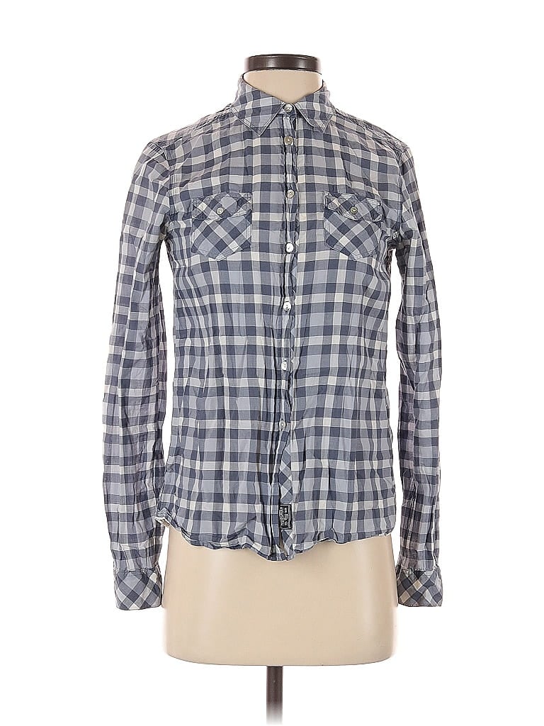 Pre-owned Woolrich Long Sleeve Button Down Shirt In Blue