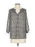 Max Studio Tweed Gray 3/4 Sleeve Button-Down Shirt Size XS - photo 1