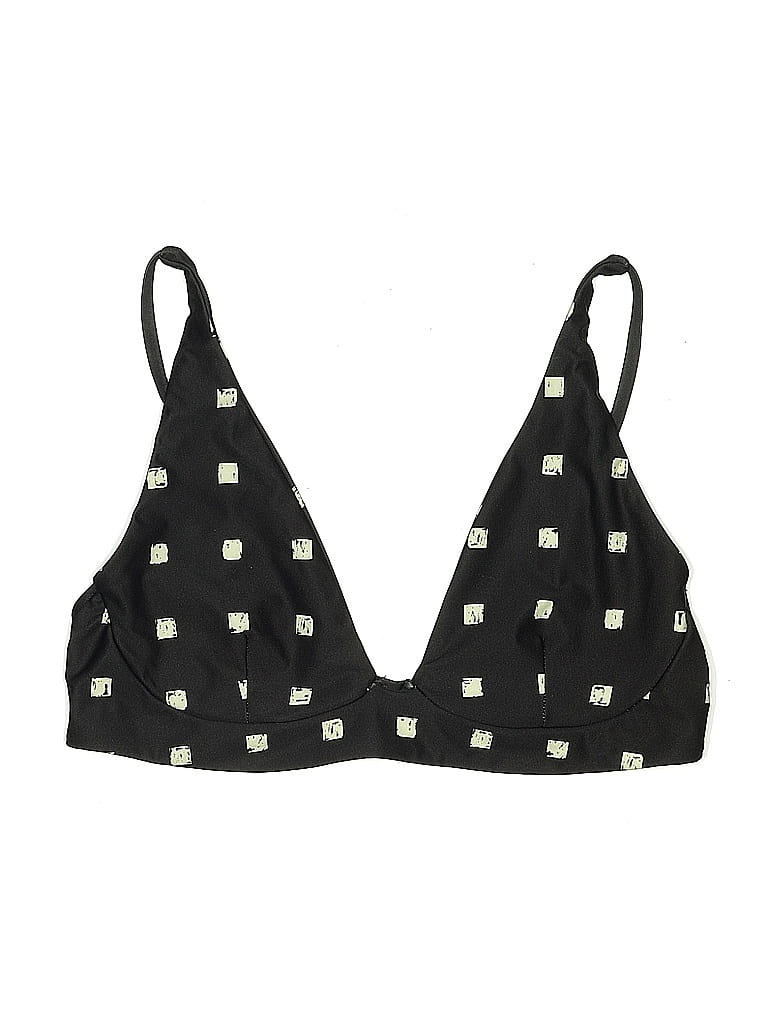 Click to view more detailed imagery on our partner's website Pre-owned Stone Fox Swim Swimsuit Top Black Polka Dots Pattern Swimwear