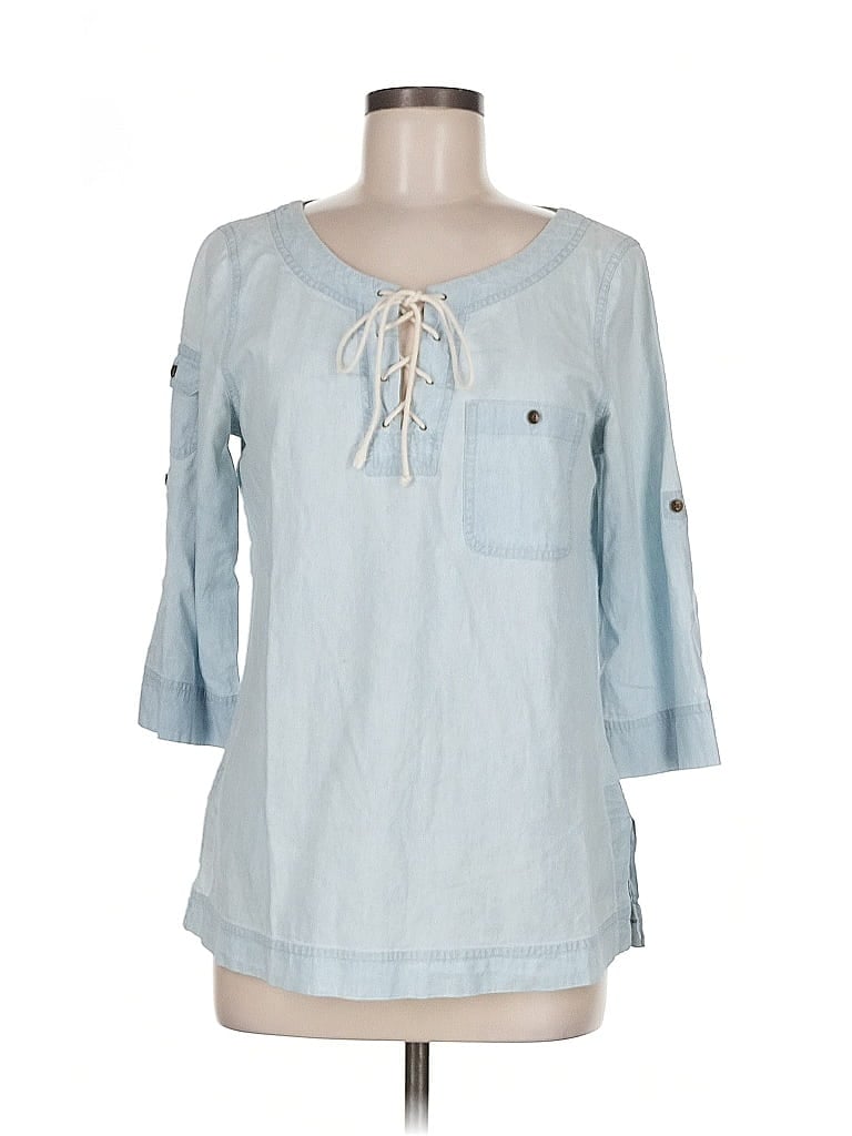 Pre-owned Polo Ralph Lauren 3/4 Sleeve Blouse In Blue