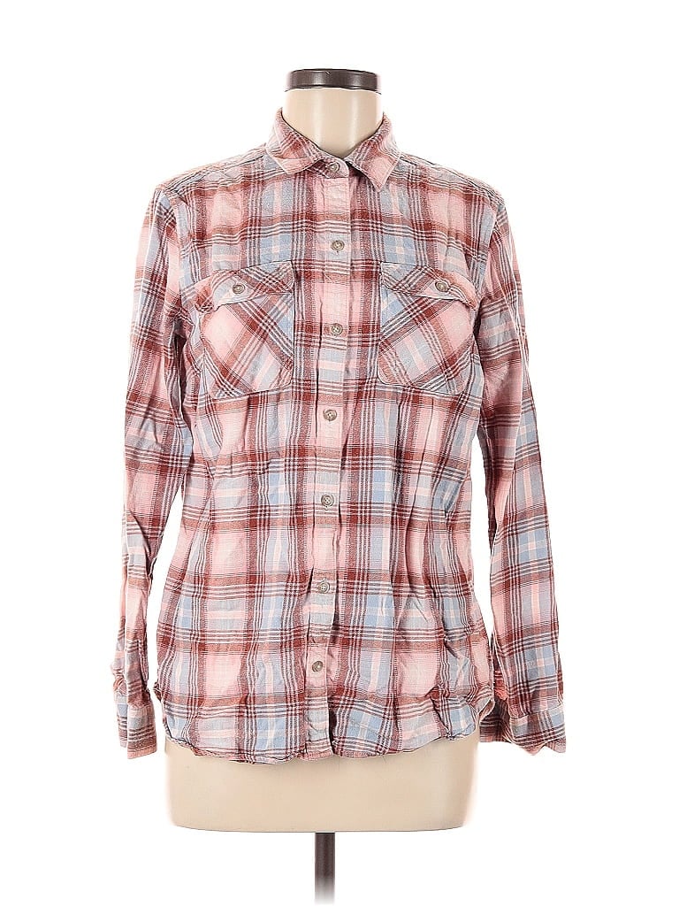 Pre-owned Eddie Bauer Long Sleeve Button Down Shirt In Pink