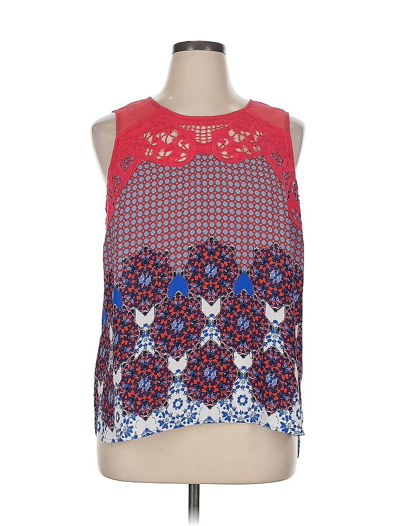 Pre-owned Pale Sky Sleeveless Blouse In Red