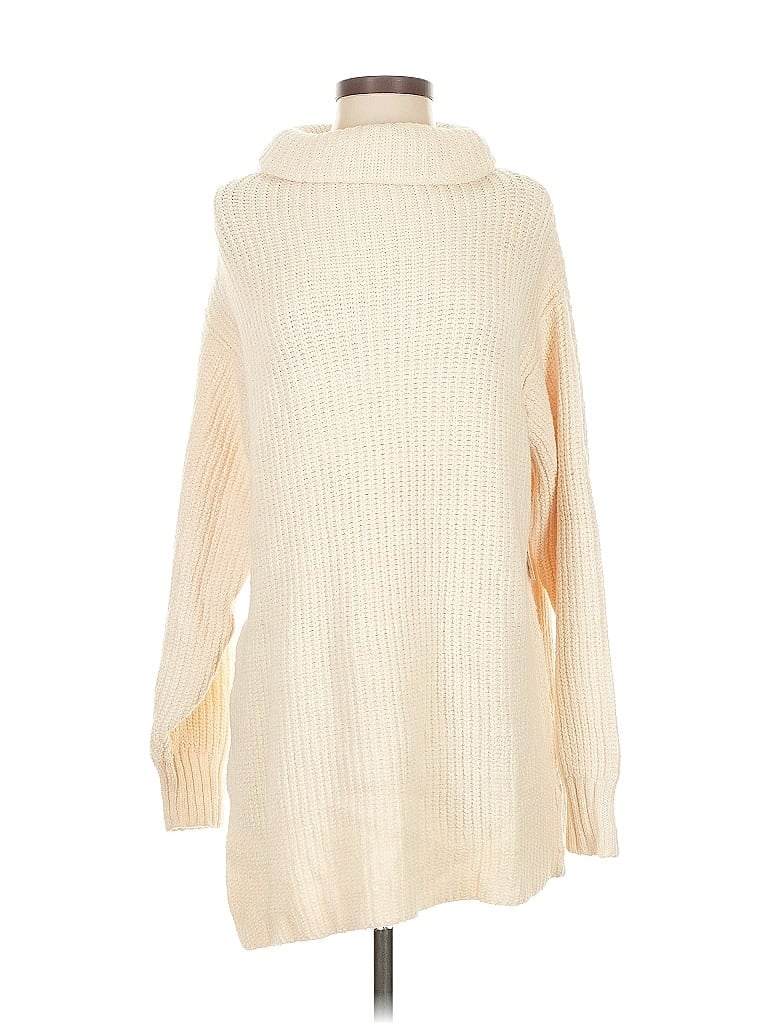 Pre-owned Free People Turtleneck Sweater In White
