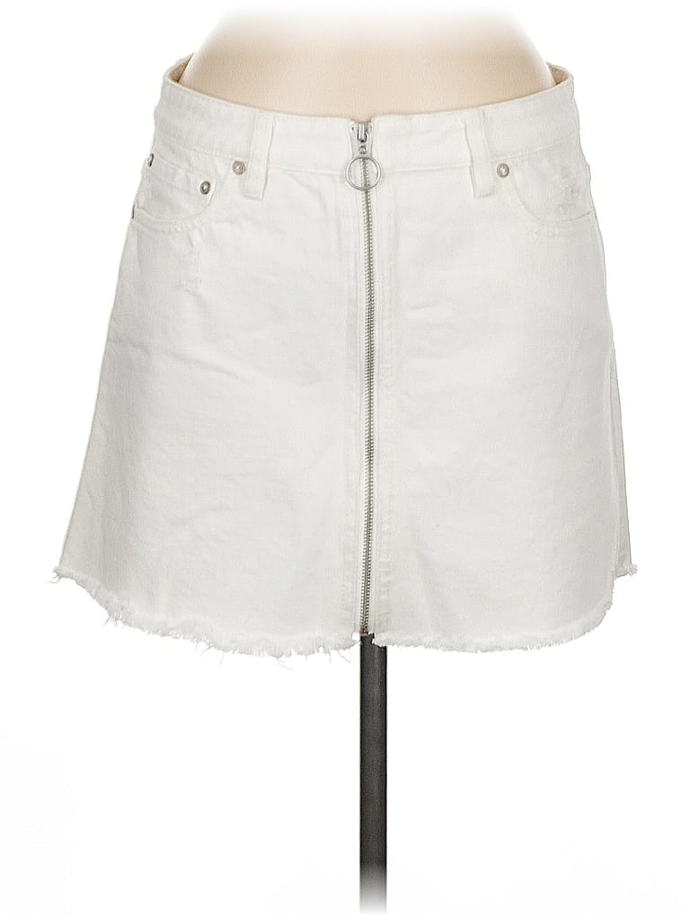 Pre-owned We The Free Denim Skirt In White