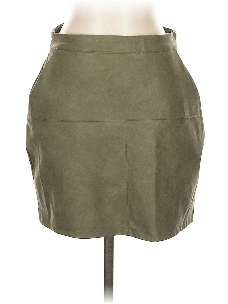 ASSORTED BRANDS Pre-owned Faux Leather Skirt In Green