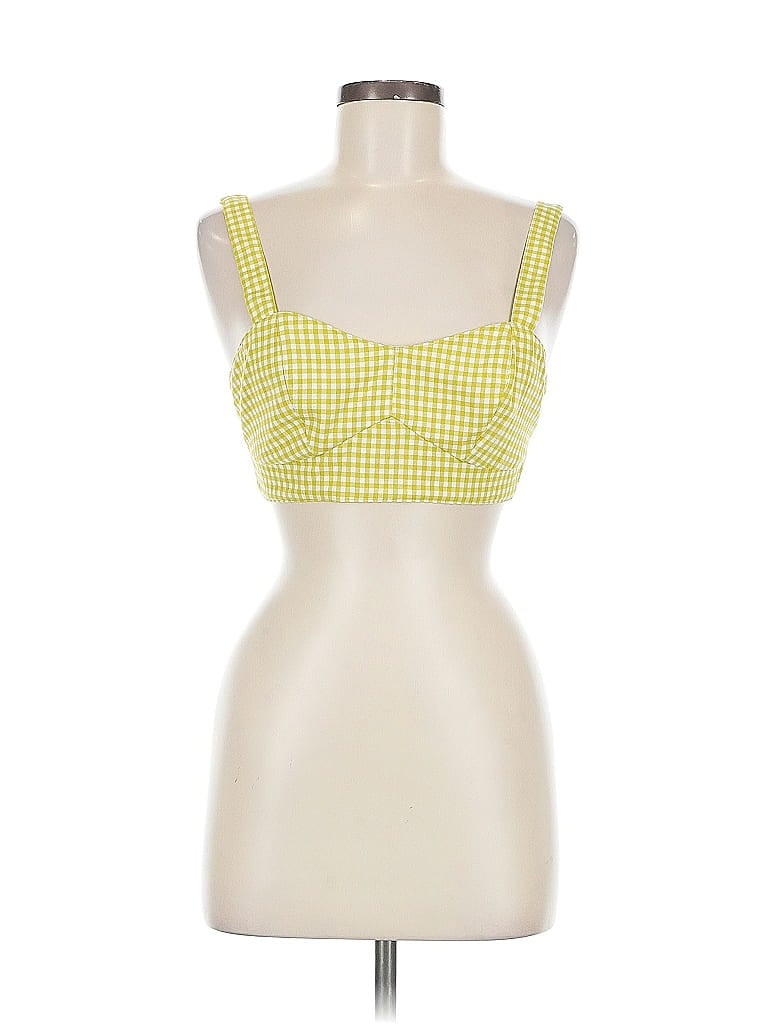 Pre-owned Topshop Tank Top Yellow Square Neckline Tops