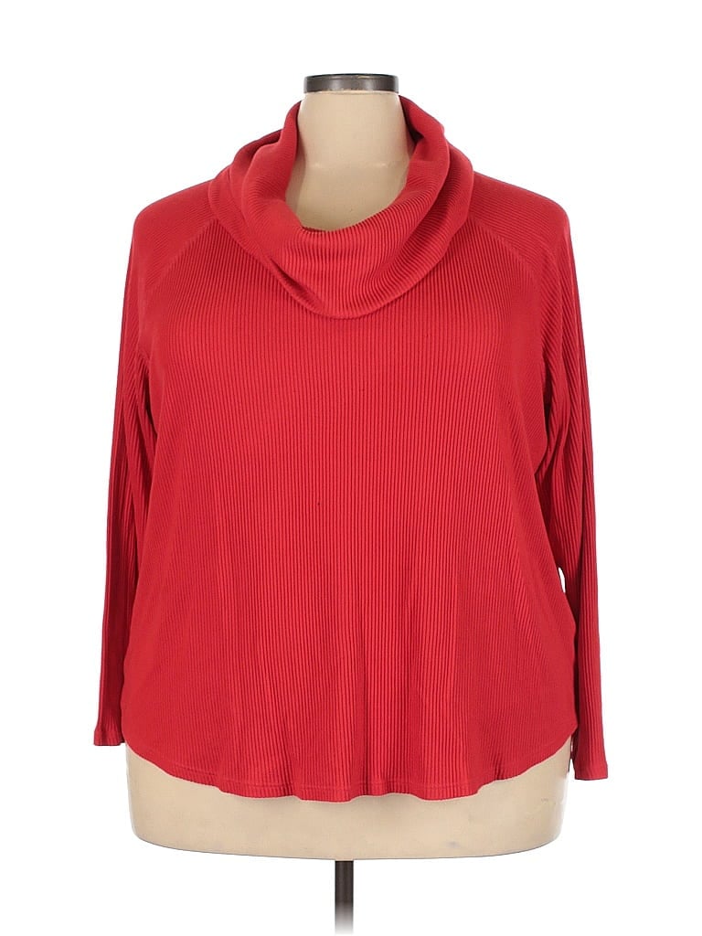 Terra & Sky Red Turtleneck Sweater Size 3X - photo 1