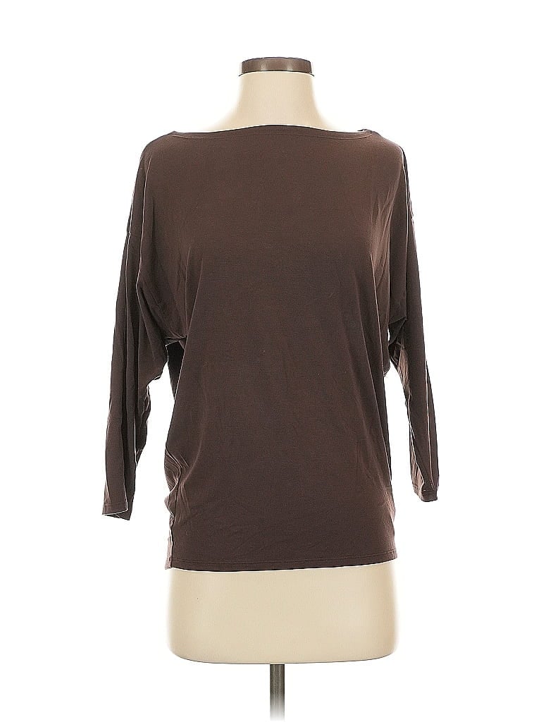 Pre-owned Athleta 3/4 Sleeve T-shirt In Brown