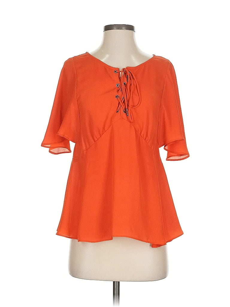 Pre-owned Hd In Paris Short Sleeve Blouse In Orange