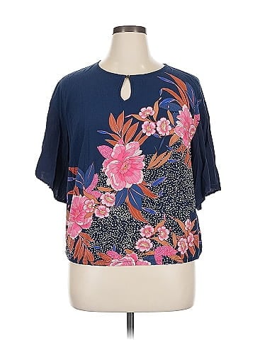 JM Collection Short Sleeve Blouse (view 1)