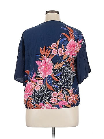 JM Collection Short Sleeve Blouse (view 2)