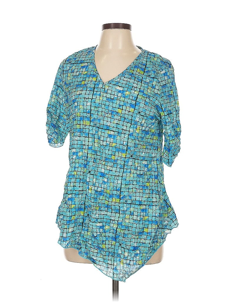 ASSORTED BRANDS Pre-owned Short Sleeve Blouse In Blue