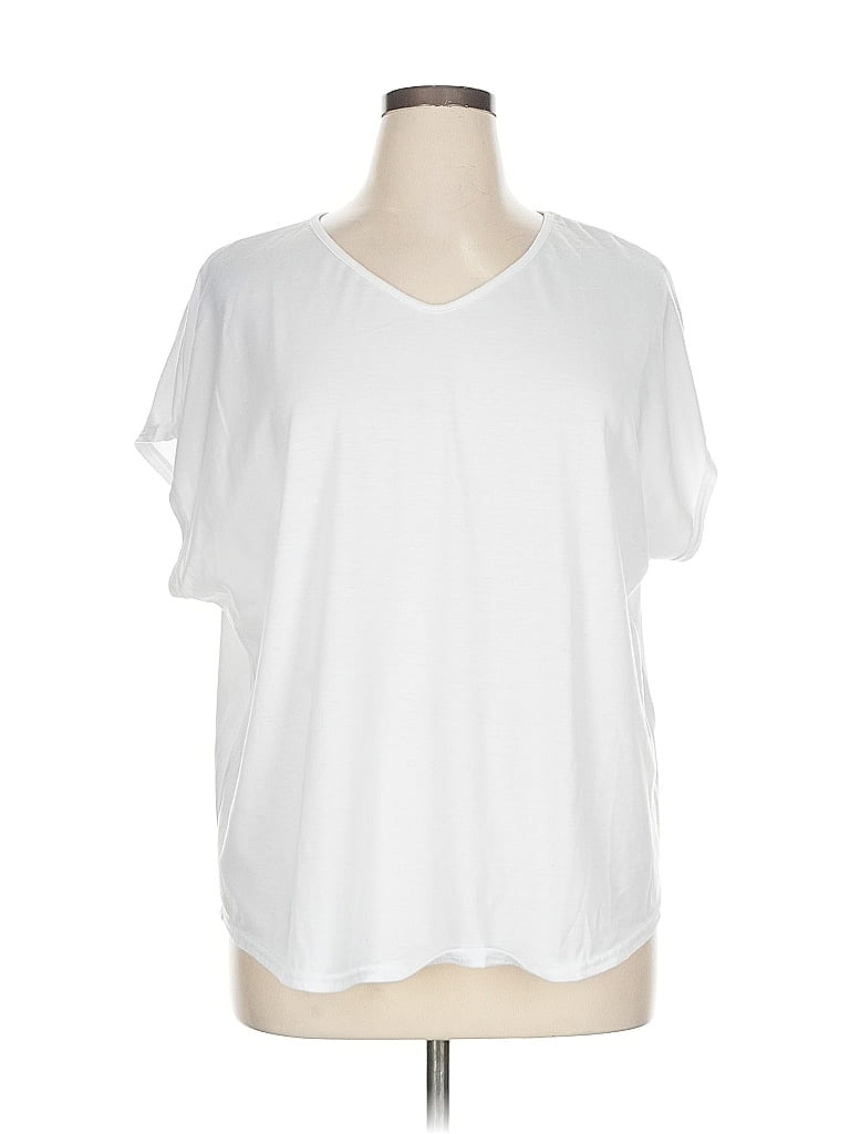Pre-owned Shein Curve Short Sleeve T-shirt In White