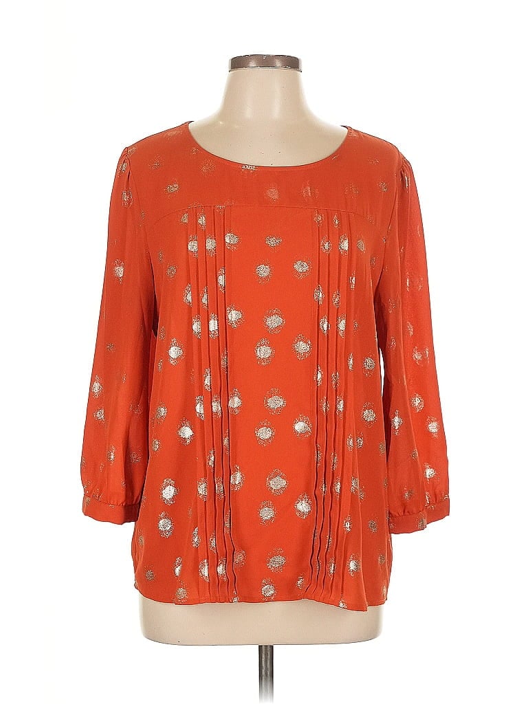 Click to view more detailed imagery on our partner's website Pre-owned Alice Blue 3/4 Sleeve Blouse In Orange