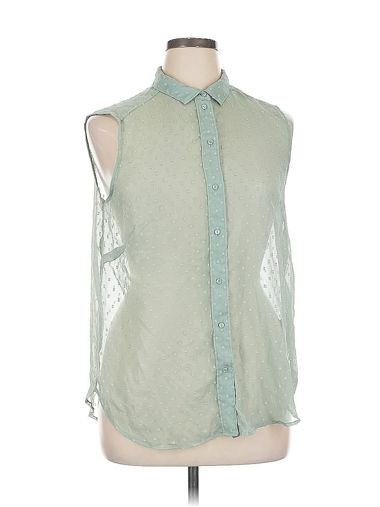 Pre-owned H&m Sleeveless Blouse In Green