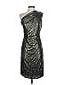 David Meister 100% Polyester Metallic Silver Cocktail Dress Size 2 - photo 1