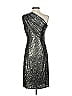 David Meister 100% Polyester Metallic Silver Cocktail Dress Size 2 - photo 2