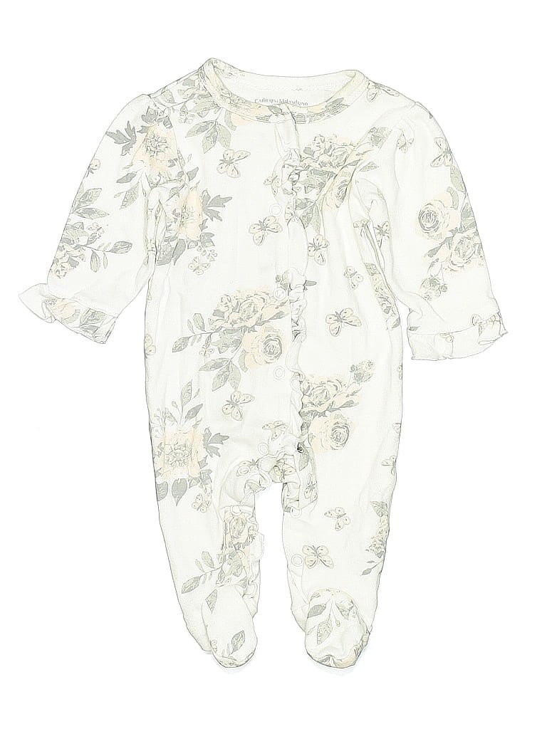 Pre-owned Catherine Malandrino Babies' Short Sleeve Onesie In White