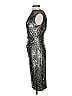 David Meister 100% Polyester Metallic Silver Cocktail Dress Size 2 - photo 4