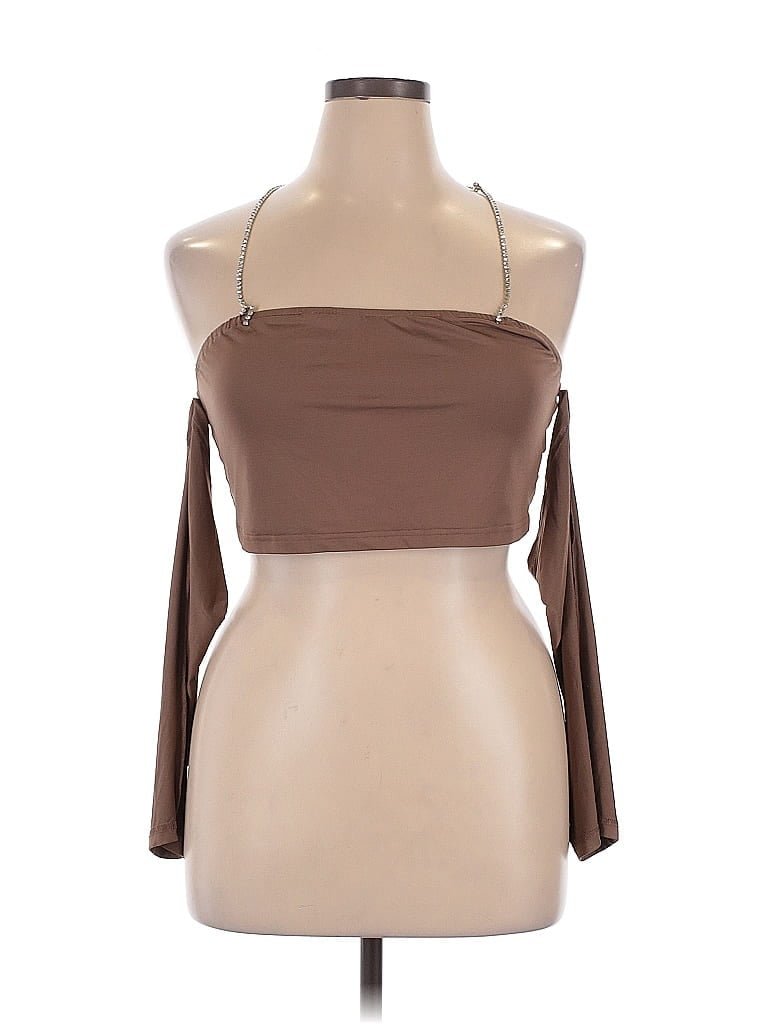 Pre-owned Shein Curve Sleeveless Blouse In Brown