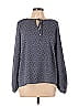 MICHAEL Michael Kors Blue Long Sleeve Blouse Size L - photo 1