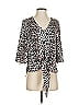 Unbranded 100% Polyester Animal Print Ivory 3/4 Sleeve Blouse Size S - photo 1